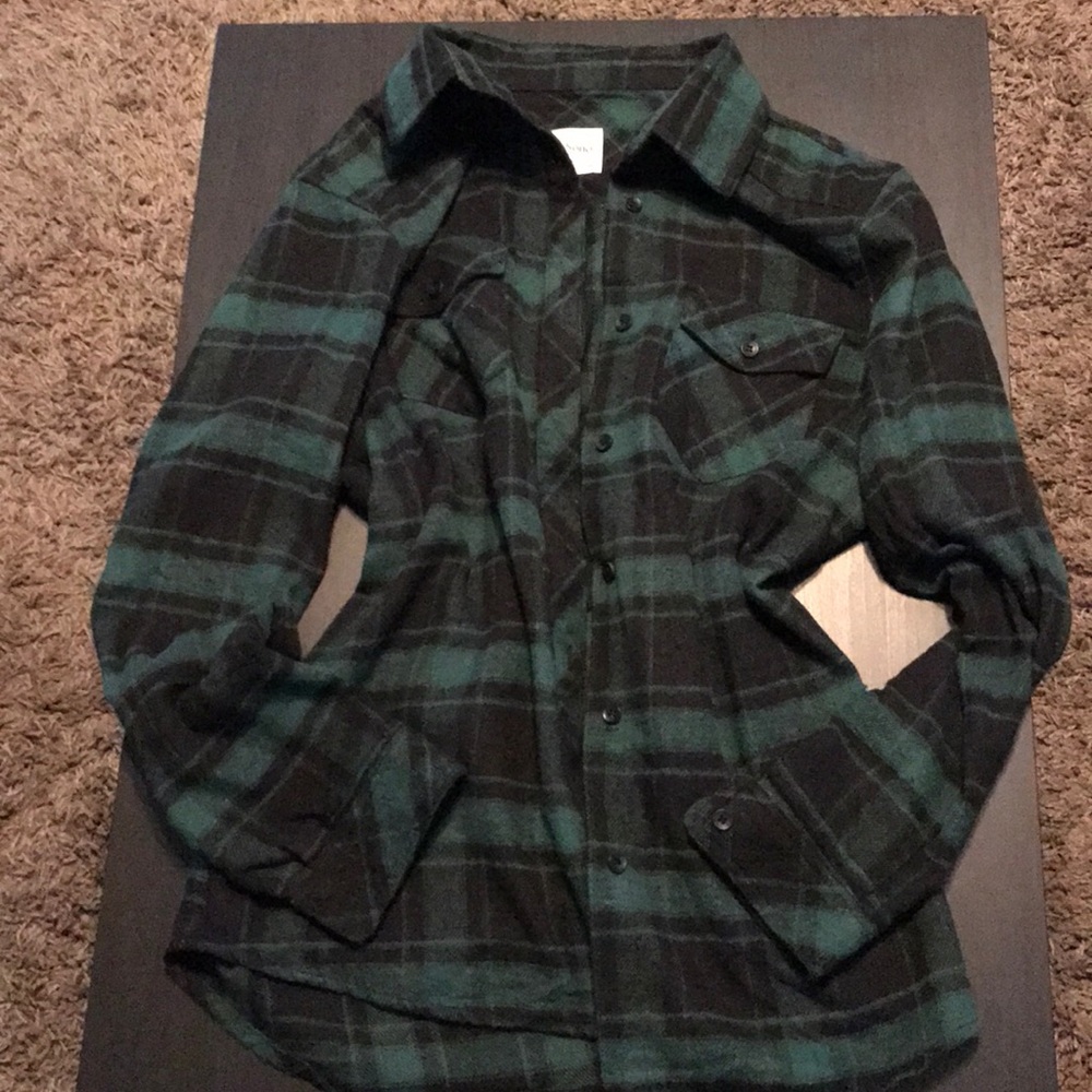NWOT Green and Black Flannel